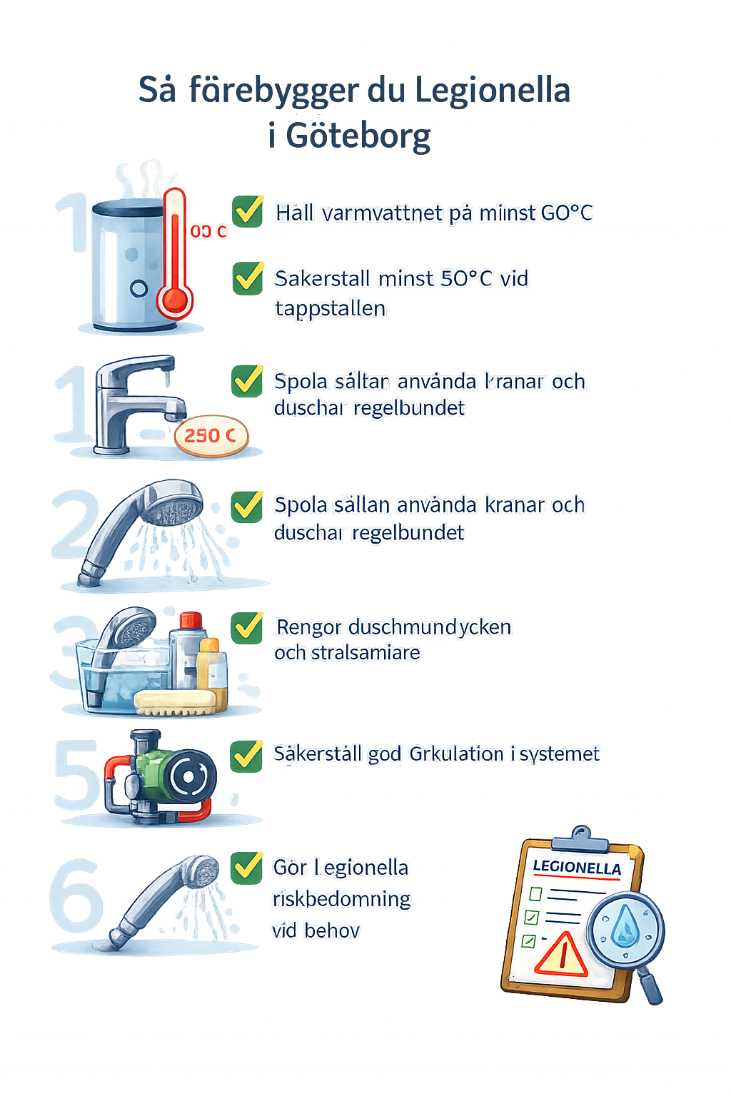 Så förebygger du Legionella i tappvattensystem