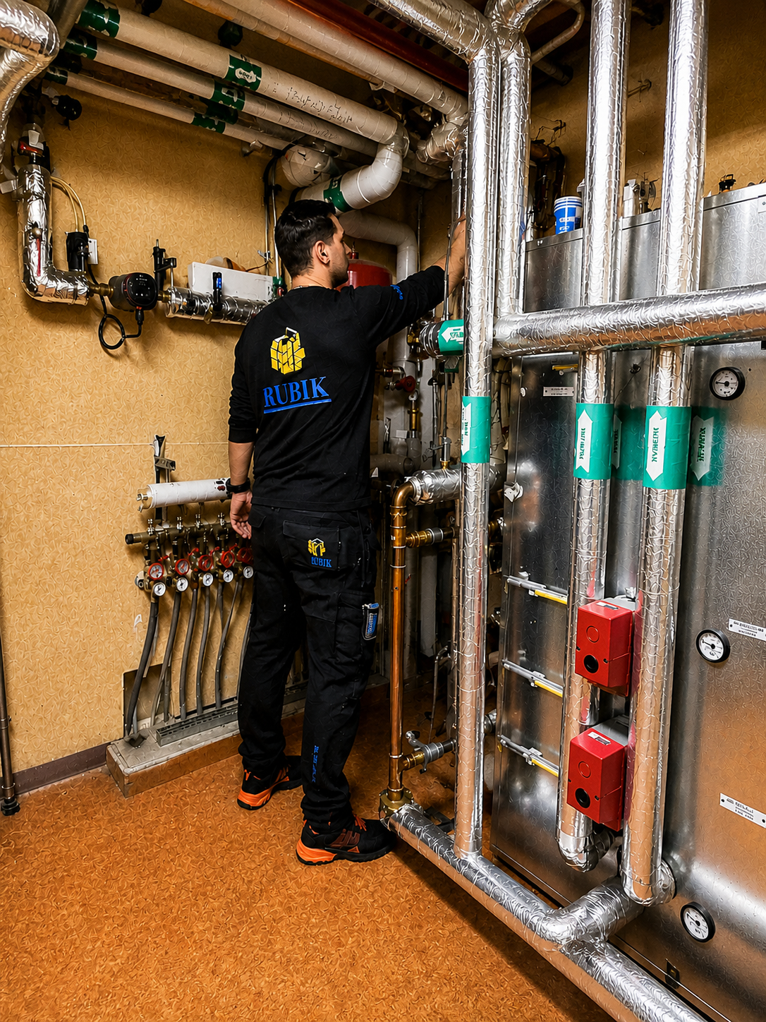 Installation och justering av värmesystem i tekniskt utrymme