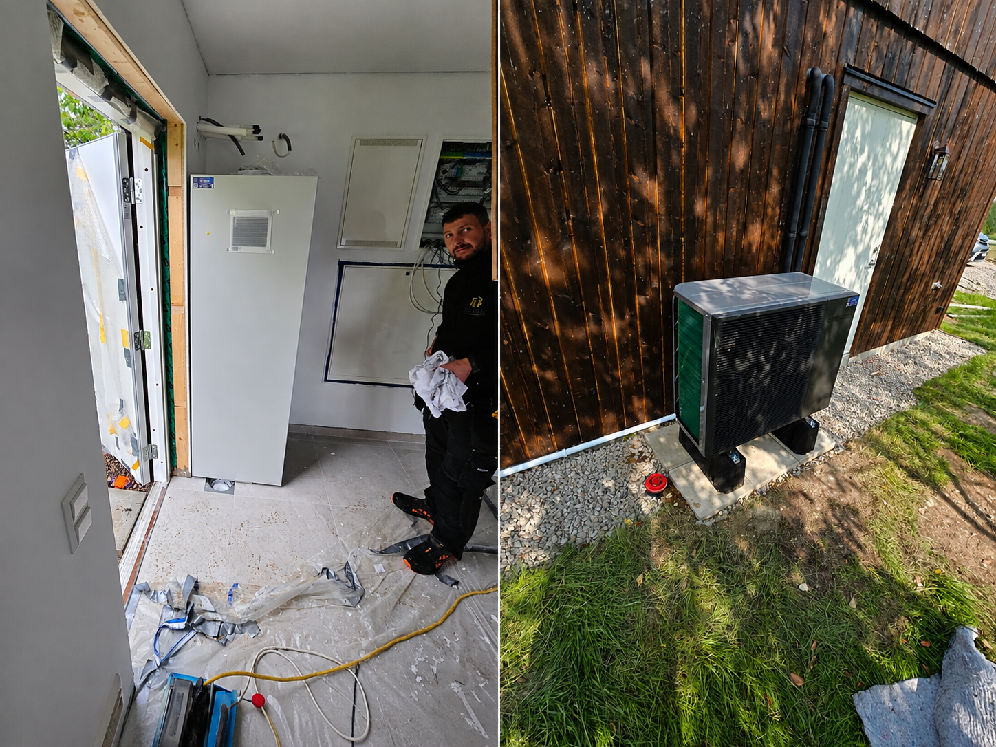 Nya radiatorer förberedda för installation i bostadsfastighet